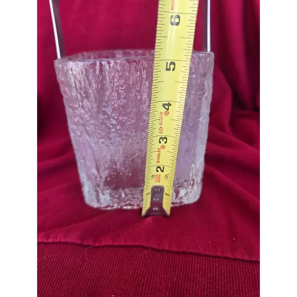 Vintage Hoya Japan Square Glass Ice Bucket Barware Melting Ice cube MCM